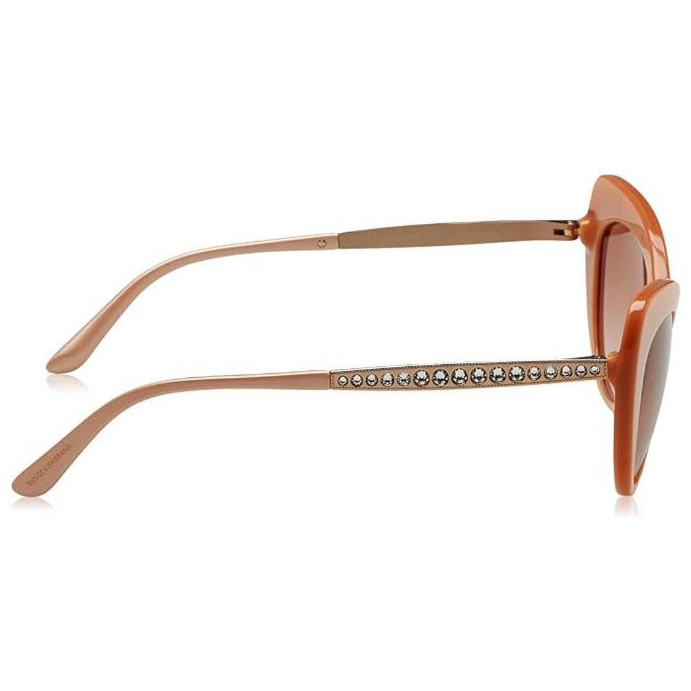 NEW Dolce & Gabbana 52mm Pearly Cat Eye Crystal Inlay Rose Gold Ombre Sunglasses - Picture 3 of 11
